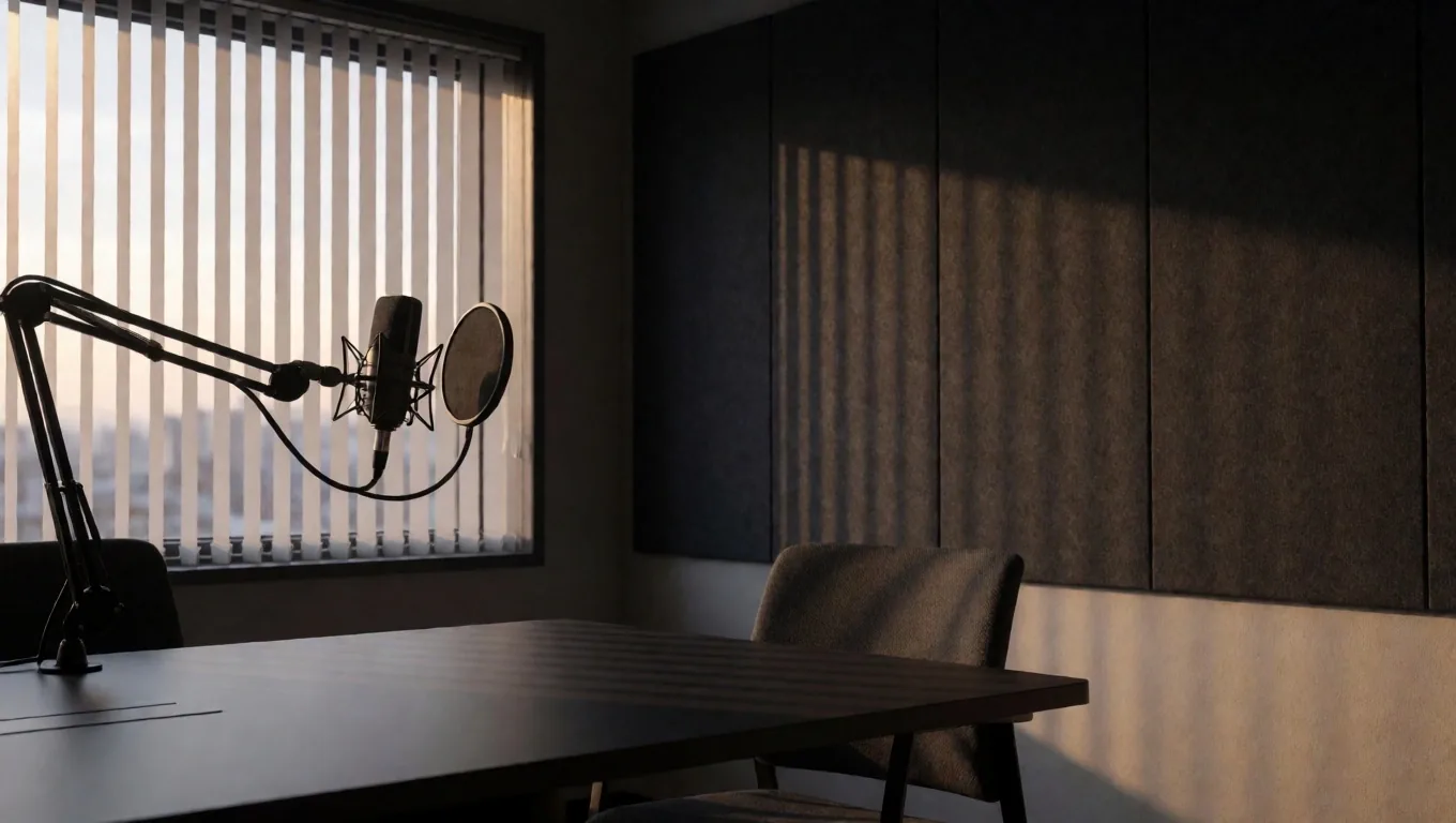 Interior studio ASME Lab yang tenang di sore hari