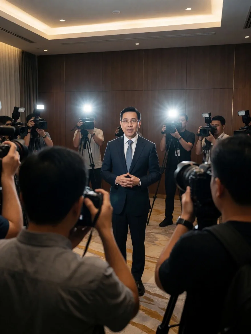 Perwakilan perusahaan dalam konferensi pers
