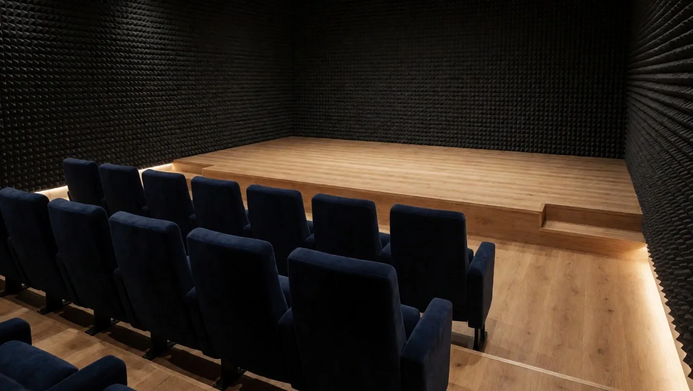 Studio pelatihan public speaking ASME dengan panggung simulasi
